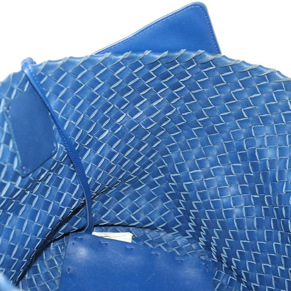 BOTTEGA VENETA INTRECCIATO Cabas PM Tote Bag Leather Blue 141498 Auth yk20363SAV
