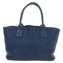 BOTTEGA VENETA INTRECCIATO Cabas PM Tote Bag Leather Blue 141498 Auth yk20363SAV-13
