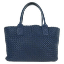 BOTTEGA VENETA INTRECCIATO Cabas PM Tote Bag Leather Blue 141498 Auth yk20363SAV-2