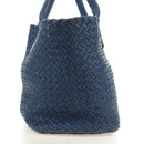 BOTTEGA VENETA INTRECCIATO Cabas PM Tote Bag Leather Blue 141498 Auth yk20363SAV-3