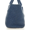 BOTTEGA VENETA INTRECCIATO Cabas PM Tote Bag Leather Blue 141498 Auth yk20363SAV-4