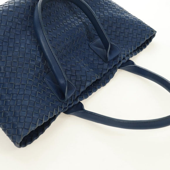 BOTTEGA VENETA INTRECCIATO Cabas PM Tote Bag Leather Blue 141498 Auth yk20363SAV