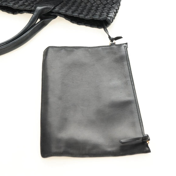 BOTTEGA VENETA INTRECCIATO Cabas PM Tasche Leder Schwarz 141498 Auth yk20364SAV