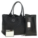 BOTTEGA VENETA INTRECCIATO Cabas PM Tasche Leder Schwarz 141498 Auth yk20364SAV-1