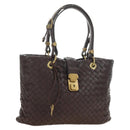 BOTTEGA VENETA INTRECCIATO Rome Hand Bag Leather Brown 162112 Auth yk20366SAV-1