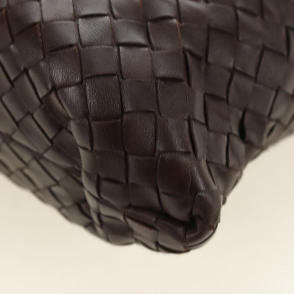 BOTTEGA VENETA INTRECCIATO Rome Hand Bag Leather Brown 162112 Auth yk20366SAV