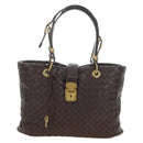 BOTTEGA VENETA INTRECCIATO Rome Hand Bag Leather Brown 162112 Auth yk20366SAV-13