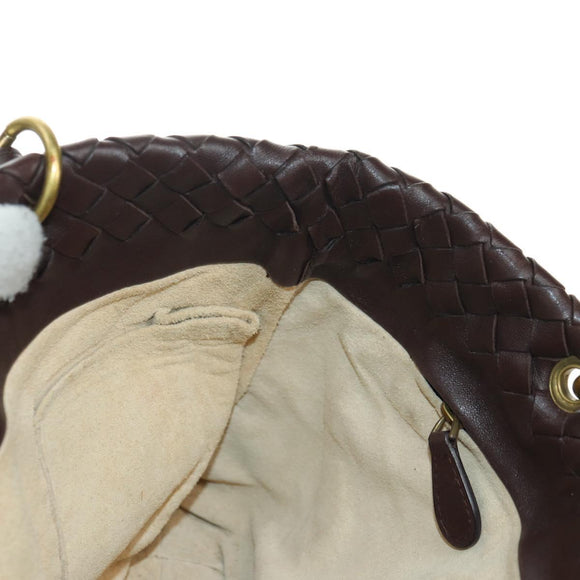 BOTTEGA VENETA INTRECCIATO Rome Hand Bag Leather Brown 162112 Auth yk20366SAV