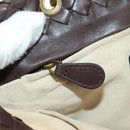 BOTTEGA VENETA INTRECCIATO Rome Hand Bag Leather Brown 162112 Auth yk20366SAV-23