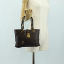 BOTTEGA VENETA INTRECCIATO Rome Hand Bag Leather Brown 162112 Auth yk20366SAV-25