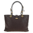 BOTTEGA VENETA INTRECCIATO Rome Hand Bag Leather Brown 162112 Auth yk20366SAV-2