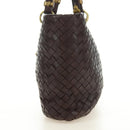 BOTTEGA VENETA INTRECCIATO Rome Hand Bag Leather Brown 162112 Auth yk20366SAV-3
