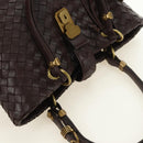BOTTEGA VENETA INTRECCIATO Rome Hand Bag Leather Brown 162112 Auth yk20366SAV-6