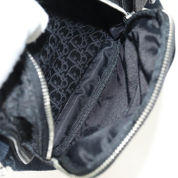 Christian Dior Trotter Canvas Body Bag Black Silver Auth yk20371SAV