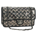 CHANEL Stern Verschluss Kette Handtasche Vinyl Schwarz Silber CC Auth yk20372SAV-1