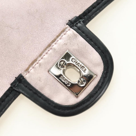 CHANEL Stern Verschluss Kette Handtasche Vinyl Schwarz Silber CC Auth yk20372SAV
