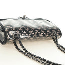 CHANEL Stern Verschluss Kette Handtasche Vinyl Schwarz Silber CC Auth yk20372SAV-6