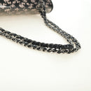 CHANEL Stern Verschluss Kette Handtasche Vinyl Schwarz Silber CC Auth yk20372SAV-7
