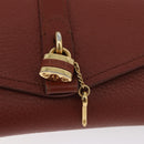 Chloe Chain Wallet Shoulder Bag Leather Brown Gold Auth yk20373A-8