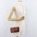 Chloe Chain Wallet Shoulder Bag Leather Brown Gold Auth yk20373A-26