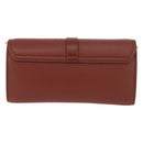 Chloe Chain Wallet Shoulder Bag Leather Brown Gold Auth yk20373A-2