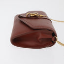 Chloe Chain Wallet Shoulder Bag Leather Brown Gold Auth yk20373A-3