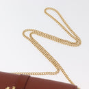 Chloe Chain Wallet Shoulder Bag Leather Brown Gold Auth yk20373A-14