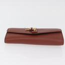 Chloe Chain Wallet Shoulder Bag Leather Brown Gold Auth yk20373A-5