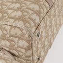 Christian Dior Trotter Canvas Romantic Hand Bag PVC Beige Silver Auth yk20375SAV-12