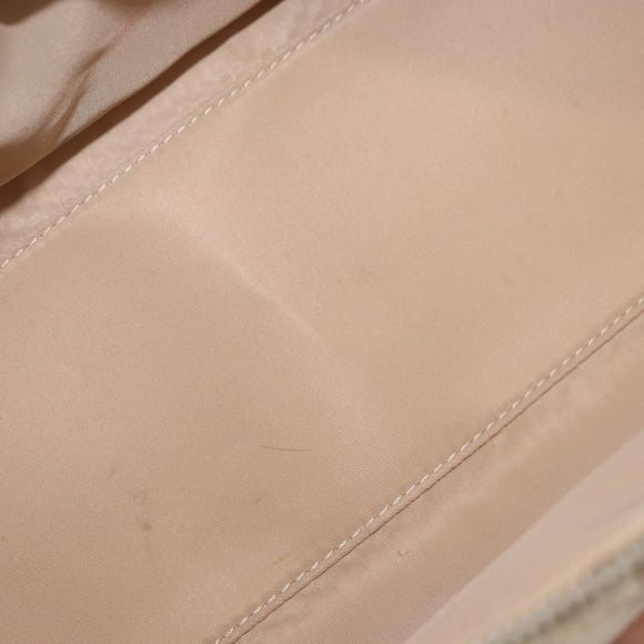 Christian Dior Trotter Canvas Romantic Hand Bag PVC Beige Silver Auth yk20375SAV