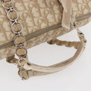 Christian Dior Trotter Canvas Romantic Hand Bag PVC Beige Silver Auth yk20375SAV-7