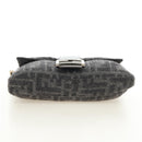 FENDI Zucca Canvas Mamma Baguette Shoulder Bag Wool Gray Silver Auth yk20376SAV-10