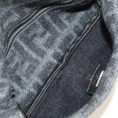 FENDI Zucca Canvas Mamma Baguette Shoulder Bag Wool Gray Silver Auth yk20376SAV-20