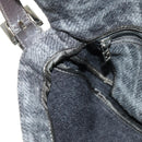 FENDI Zucca Canvas Mamma Baguette Shoulder Bag Wool Gray Silver Auth yk20376SAV-22