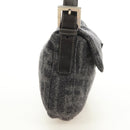 FENDI Zucca Canvas Mamma Baguette Shoulder Bag Wool Gray Silver Auth yk20376SAV-5