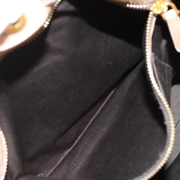 Miu Miu Shoulder Bag Leather Gold Beige Auth yk20378SAM
