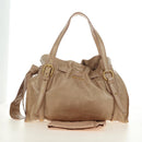 Miu Miu Shoulder Bag Leather Gold Beige Auth yk20378SAM-12