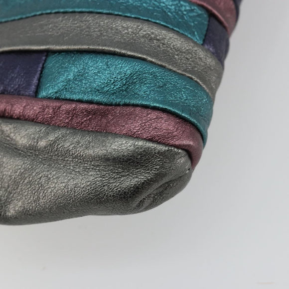 Miu Miu Täschchen Leder Multicolor Silber Auth yk20380A