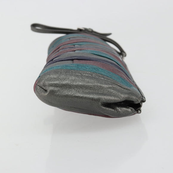 Miu Miu Täschchen Leder Multicolor Silber Auth yk20380A