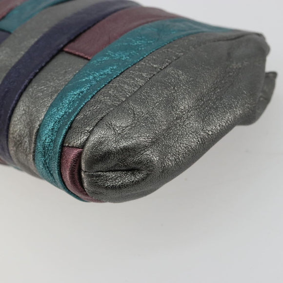 Miu Miu Täschchen Leder Multicolor Silber Auth yk20380A