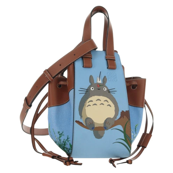 LOEWE Ghibli Collaboration Totoro Hammock Small Bag Leather Blue Auth yk20381SM