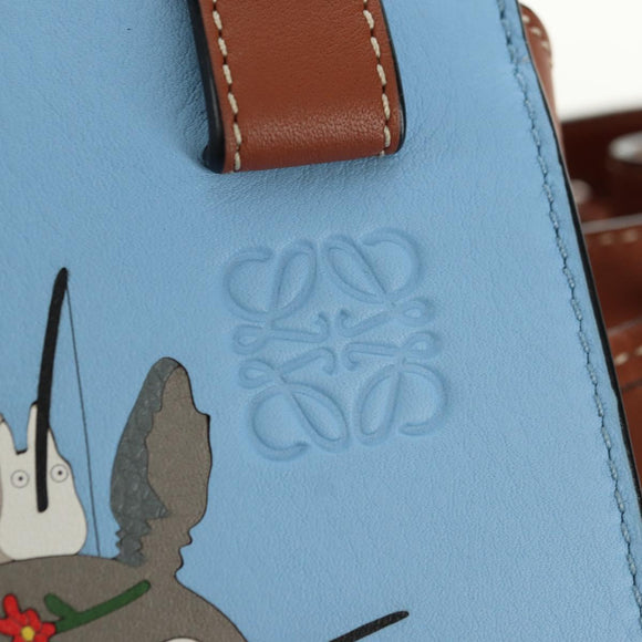 LOEWE Ghibli Collaboration Totoro Hammock Small Bag Leather Blue Auth yk20381SM