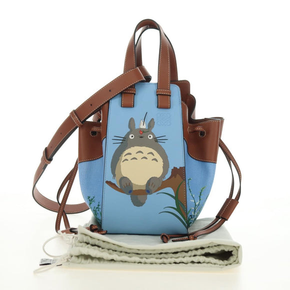 LOEWE Ghibli Collaboration Totoro Hammock Small Bag Leather Blue Auth yk20381SM