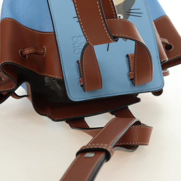 LOEWE Ghibli Collaboration Totoro Hammock Small Bag Leather Blue Auth yk20381SM