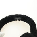 CHANEL COCO Mark Earmuffs Fabric Cap Wool Black White CC Auth yk20385SAV-10