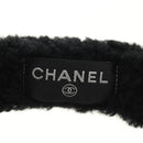 CHANEL COCO Mark Earmuffs Fabric Cap Wool Black White CC Auth yk20385SAV-12