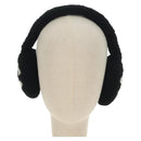 CHANEL COCO Mark Earmuffs Fabric Cap Wool Black White CC Auth yk20385SAV-2