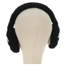 CHANEL COCO Mark Earmuffs Fabric Cap Wool Black White CC Auth yk20385SAV-3