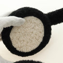 CHANEL COCO Mark Earmuffs Fabric Cap Wool Black White CC Auth yk20385SAV-9