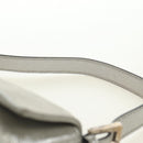 FENDI Rhinestone Mamma Baguette Shoulder Bag Leather Silver Auth yk20386SM-14